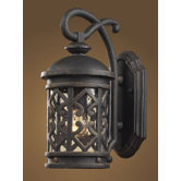 Tuscany Coast  Outdoor Wall Lantern in Weathered Charcoal and Clear Seeded Glass
