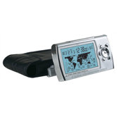World Sync Time Zone Map Atomic Clock in Silver