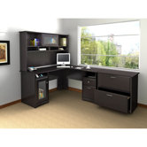 Cabot L-Desk with Hutch and Lateral File