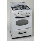 24" Gas Range, White