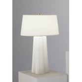 Wavy Table Lamp in White Cased Glass