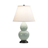 Small Double Gourd with Hardback Shade in Celadon