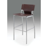 30" Leather Barstool with Chrome Legs