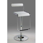 25.25" - 29" Leatherette Swivel Barstool with Gas Lift in White