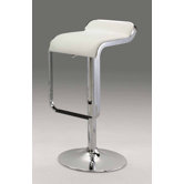 21"-31" Leatherette Swivel Barstool in White
