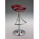 Swivel Barstool with Gas Lift in Red Acrylic