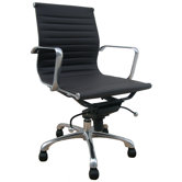Low Back Leatherette Office Chair with Chrome Base