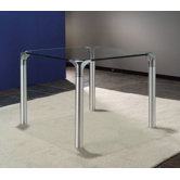 Glass Top End Table With Chrome Base