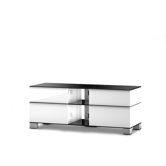 50" Plasma-/ LCD-TV-Stand "Mood 9220" in Inox / Wei&szlig; Hochglanz mit Schwarzglas