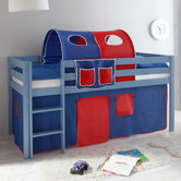 Spielbett  aus Kiefernholz in Blau