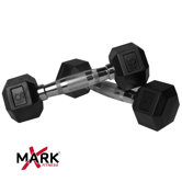 Pair of 5 lb. Rubber Hex Dumbbells