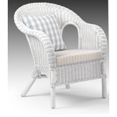 Jasper Rattan Chair with Cushion in White