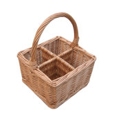 Willow Cutlery and Glass Basket