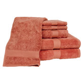 100% Supima Cotton 6-Piece Towel Set in Papaya