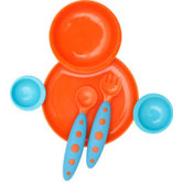 Groovy Interlocking Plate And Bowl with Modware in Blue Raspberry / Tangerine