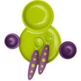Groovy Interlocking Plate And Bowl with Modware in Kiwi / Grape