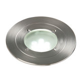 Regis White LED Outdoor Recessed Light in Polished Stainless Steel