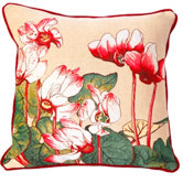 French Tapestry Cotton Cyclamen Pillow