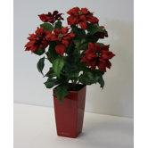 Artificial 20" Poinsettia with Planter