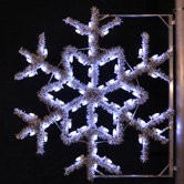 36" Pole Decoration Garland Snowflake in Pure White