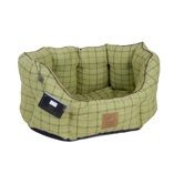 Tweed Oval Dog Bed in Green