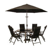 Monaco/Valencia Round Glass Table with Lazy Susan