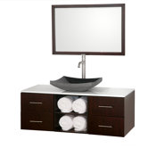 Abba 48" Wall-Mounted Bathroom Vanity Set in Espresso