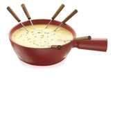 Single Fondue Pot in Red