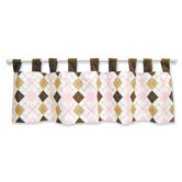Prep School Pink Tab Top Window Valance