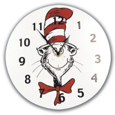 Dr Seuss Cat in the Hat Wall Clock