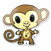 Chibi Zoo Monkey Wall Clock