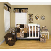 Bubbles Brown Crib Bedding Collection