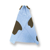 Terry Velour Blue Puppy Hooded Towel
