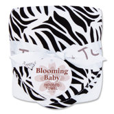 Zebra Bouquet Hooded Towel in Black and White