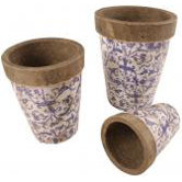 Aged Ceramic Round Flower Pot (Set of 3)