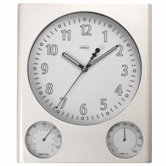 Pearl Wall Clock with Thermometer and Hygrometer