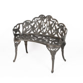 Cast Aluminum Rose Bench