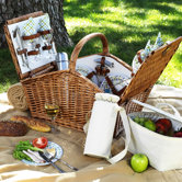 Huntsman Basket for  Four with Coffee Set and Blanket in Gazebo