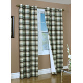 Mansfield Check Grommet Top Curtain Pairs