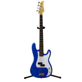 Electric Bass Guitar with Gig Bag and Cable in Metallic Blue