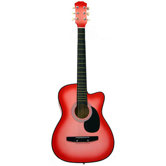 Acoustic Cutaway Guitar with Gig Bag and Accessories in Pink