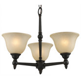 Clayton 3 Light Chandelier with Glass Shade