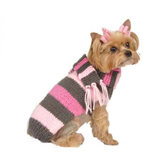 Bold Stripe Dog Sweater with Scarf