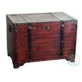 Old Fashioned Wood Storage Trunk Wooden Treasure Hope Chest