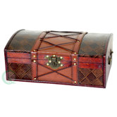 Pirate Treasure Chest  in Antique Cherry with Leather X