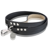 Sailor Handmade Lorica Microfiber Dog Leash in Black with Black Stitching