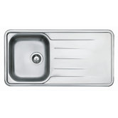 Topaz Single Bowl Inset Sink and Drainer in Stainless Steel