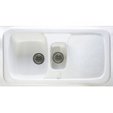 Aquitaine 1.5 Bowl Inset Sink and Drainer in Gloss White