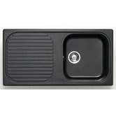 MSK Single Bowl Inset Sink and Drainer in Quartz Black
