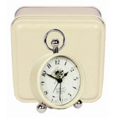 Pretty Floral Bedside Alarm with Cream Tin